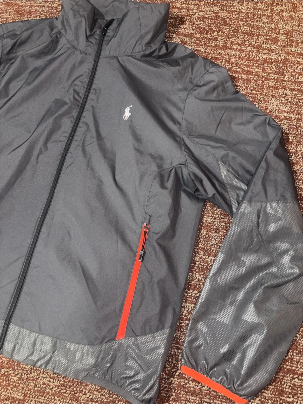 Polo Ralph Lauren big pony grey windbreaker active reflective designer coat Med